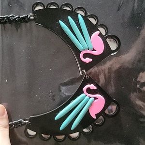 Melody Ehsani collar  acrylic flamingo necklace